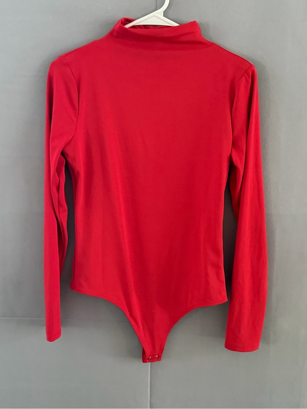 Express Red Long-Sleeve Mock Neck Bodysuit